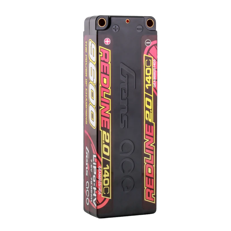 Gens ace Redline 2.0 Serie 9600 mAh 7,6 V 140 C 2S1P HardCase HV Lipo-Akku mit Hardcase 58#
