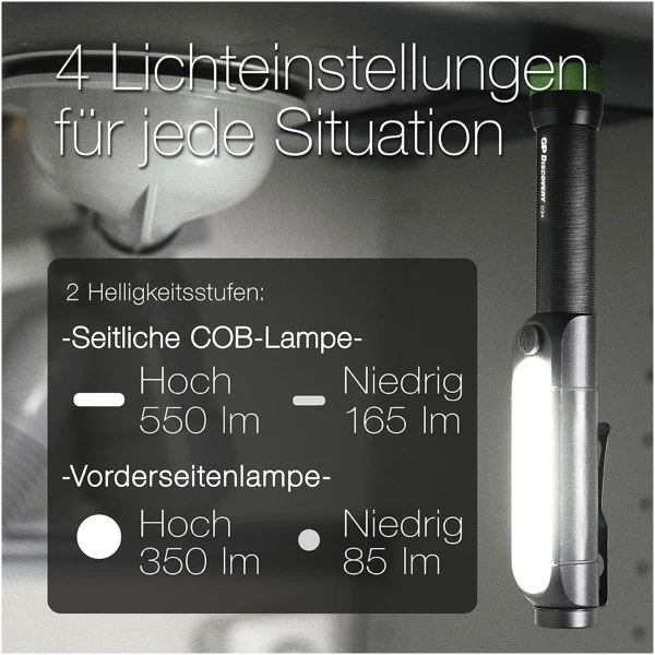 GP Batteries Taschenlampe C34 mi hellen 550 Lumen inklusive 3x AA Mignon 1,5V Batterie