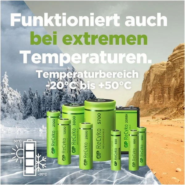 D Mono Akku GP NiMH 5700 mAh ReCyko 1,2V 2 Stück