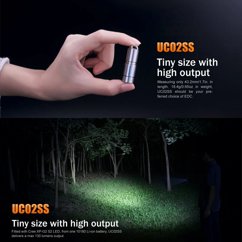 Fenix UC02SS LED schlüsselbundleuchte, mit Akku und Ladekabel