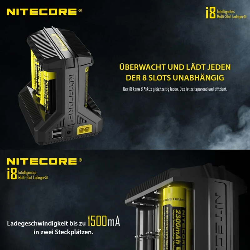 8x Panasonic 18650 Li-Ion Akku und 8fach Schnell-Ladegerät inklusive AccuCell AccuSafe