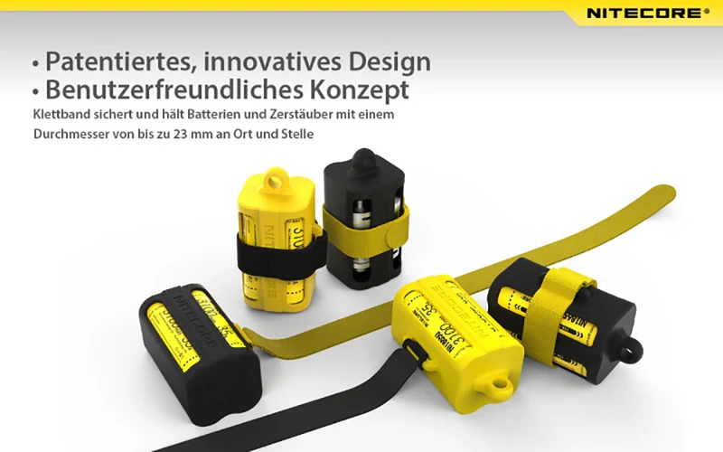 Nitecore Batteriemagazin aus umweltfreundlichen Dampfphasen-Gummi NBM40