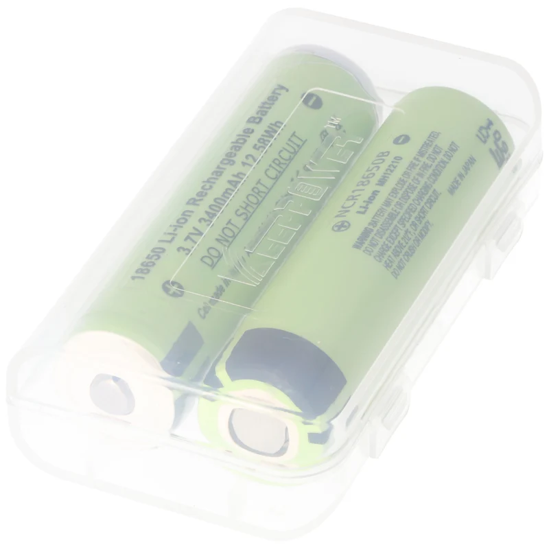 Keeppower Box für 2x 18650 transparent M3, nur geeignet für Akku bis max. 69,5mm