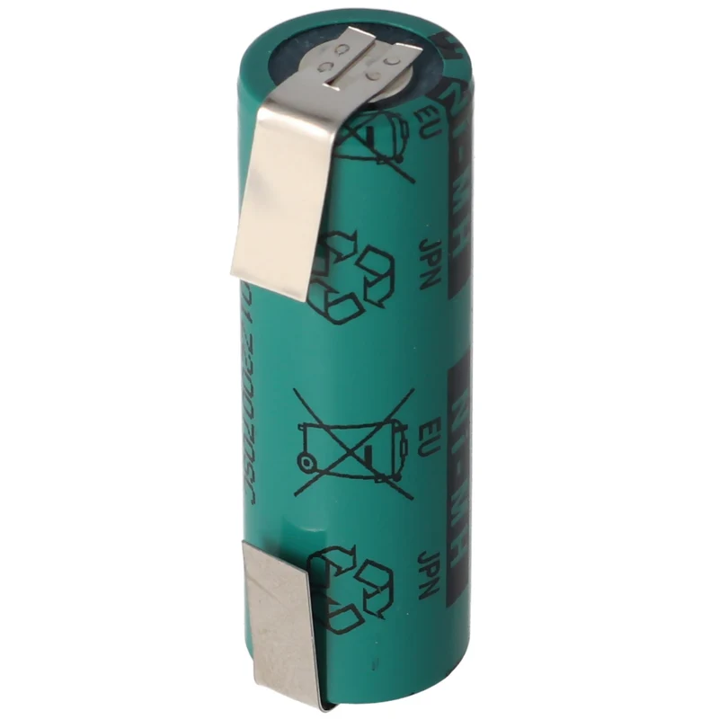 4/5AA NiMH Akku FDK 1,2 Volt 1100mAh mit Lötfahnen U-Form, Industrieausführung Flattop 43x14,2mm