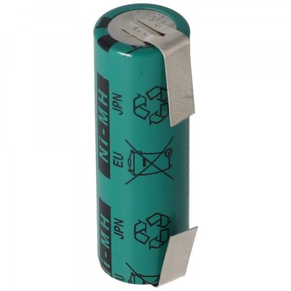 4/5AA NiMH Akku FDK 1,2 Volt 1100mAh mit Lötfahnen U-Form, Industrieausführung Flattop 43x14,2mm