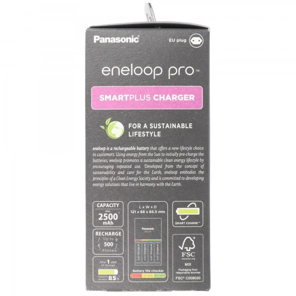 Panasonic Akku NiMH, Universal Ladegerät BQ CC55, AA/AAA eneloop pro, inkl. Akkus, 4x Mignon 2500mAh, Retail