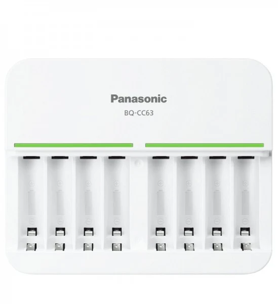 8fach Panasonic Schnell-Ladegerät 5 Stunden für 8 NiMH Akkus Micro AAA und Mignon AA