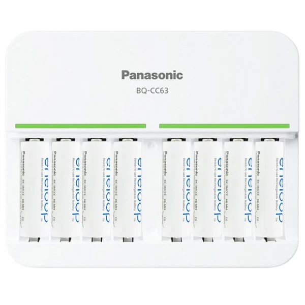 8fach Panasonic Schnell-Ladegerät und 8 Stück eneloop Standard Mignon AA BK-3MCC