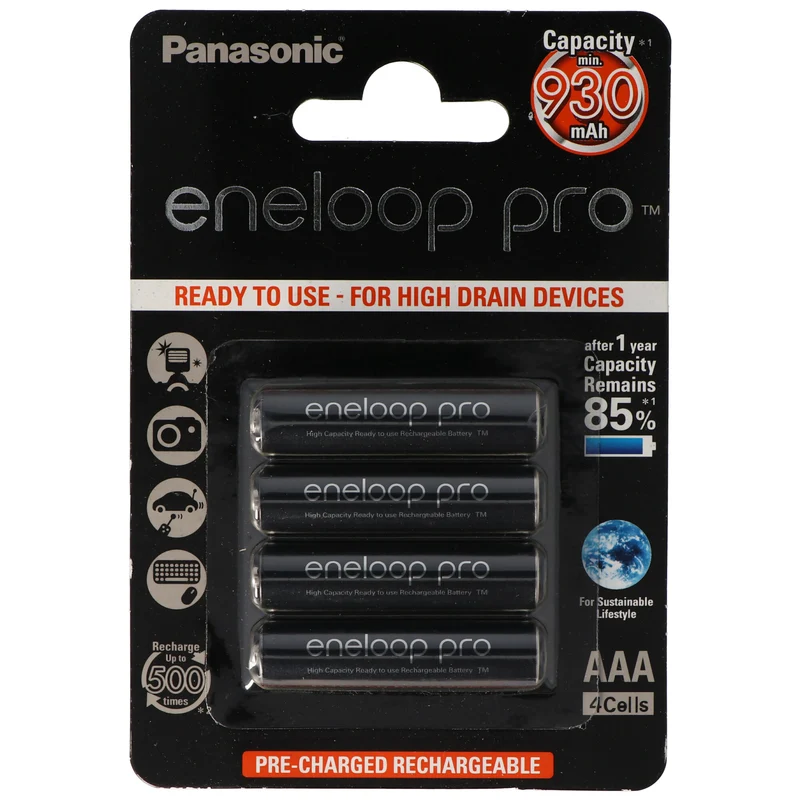 Panasonic eneloop Pro Micro 1,2V AAA LR03 BK-4HCCE/4BE Akku und AccuCell Akkubox AAA