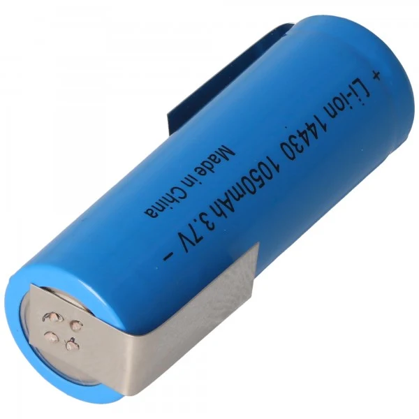 AccuCell Li-ion Akku 14430 mit Lötfahnen Z-Form 1050mAh 3,6V - 3,7V Lithium-Ionen-Zelle ohne Schutzelektronik
