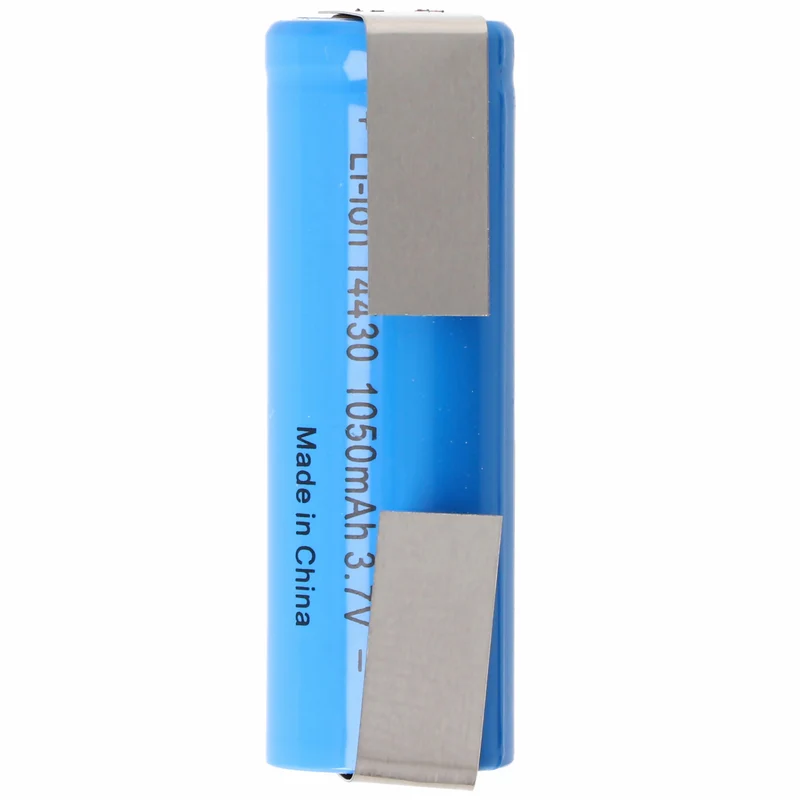 AccuCell Li-ion Akku 14430 mit Lötfahnen U-Form 1050mAh 3,6V - 3,7V Lithium-Ionen-Zelle ohne Schutzelektronik