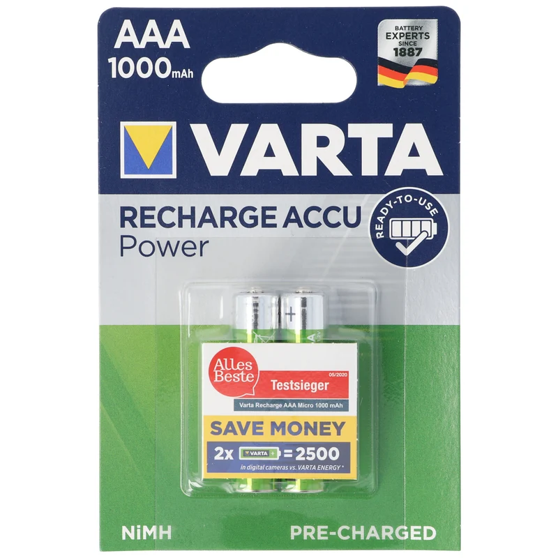 Varta 5703 Akku Micro 1,2V 1000mAh 2er Pack