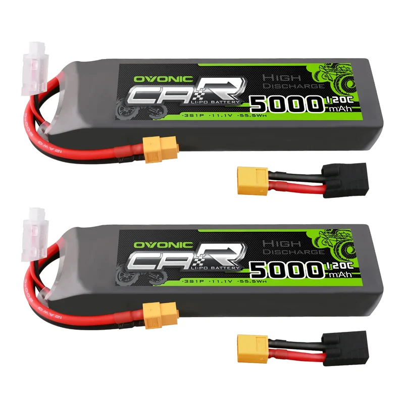 OVONIC Car 3S 5000mAh 120C 11,1V LiPo-Akku mit TRA-Stecker für RC-Auto-LKW-Boot (2 St.)