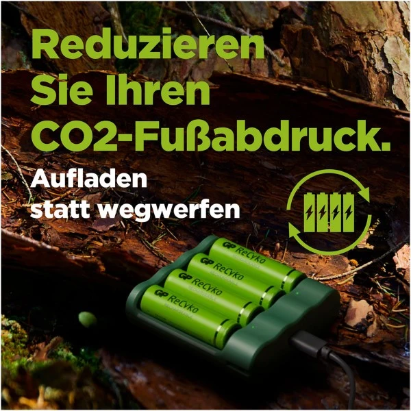 USB-Modell Ladegerät GP B421 Basic-Line 4 x ReCyko AA 2100 mAh USB Dockingstation