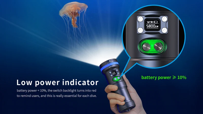 Xtar Tauchlampe D36-5800 II Set mit Ladegerät MC4S und 4x Li-Ion 18650-3500mAh Akkus