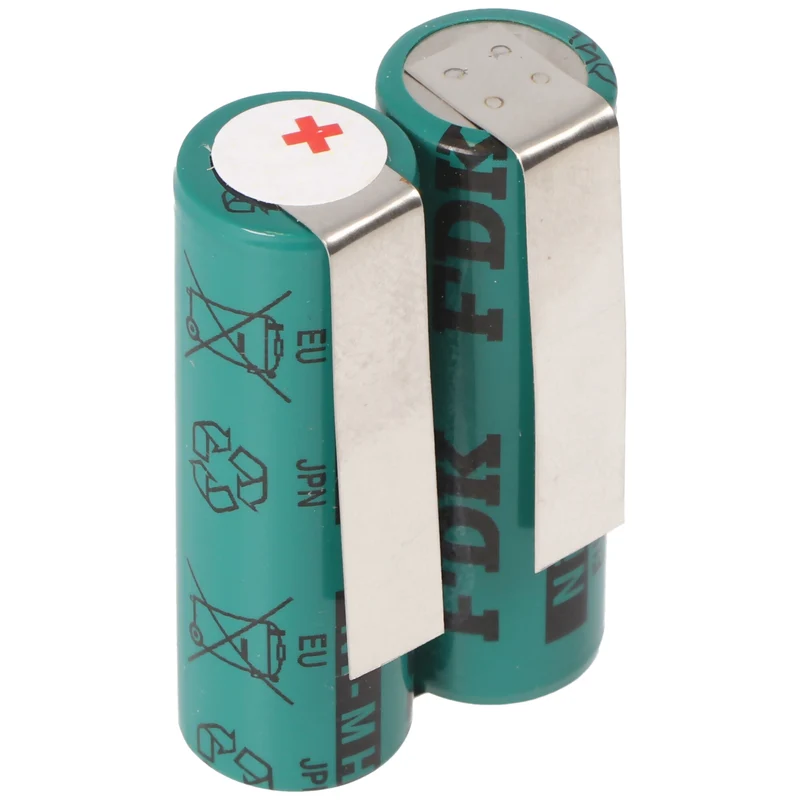 Panasonic 2HHR120 Akku passend für Rasierer 2,4 Volt, 1200mAh mit Lötfahnen zum Selbstumbau, orange oder grün