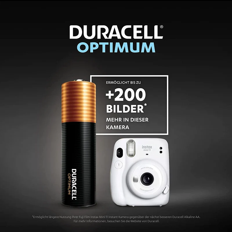 Duracell Optimum AA Mignon Alkaline-Batterien, 1.5V LR6 MX1500, 4er-Pack LR06