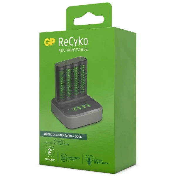 USB-Modell Ladegerät GP M451 Mainstream-Line 4 x ReCyko AA 2600 mAh USB Dockingstation