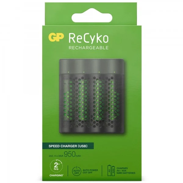 USB-Modell Ladegerät GP M451 Mainstream-Line 4 x ReCyko AAA 950 mAh