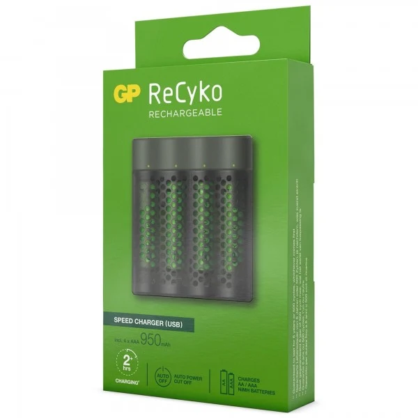 USB-Modell Ladegerät GP M451 Mainstream-Line 4 x ReCyko AAA 950 mAh