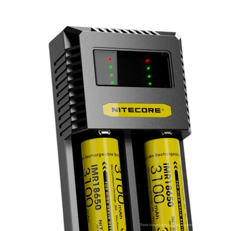 Nitecore Ladegerät CI2, intelligentes 2fach Schnell-Ladegerät mit USB-C Ladeport, lädt Li-Ion, NiMH und NiCd Akkus