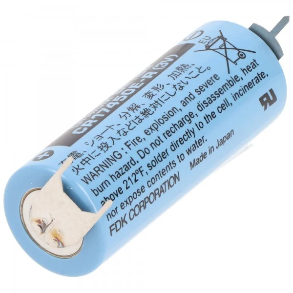 Sanyo Lithium Batterie CR17450E-R Size A, 3V, 3er Print Lötfahnen, ++-