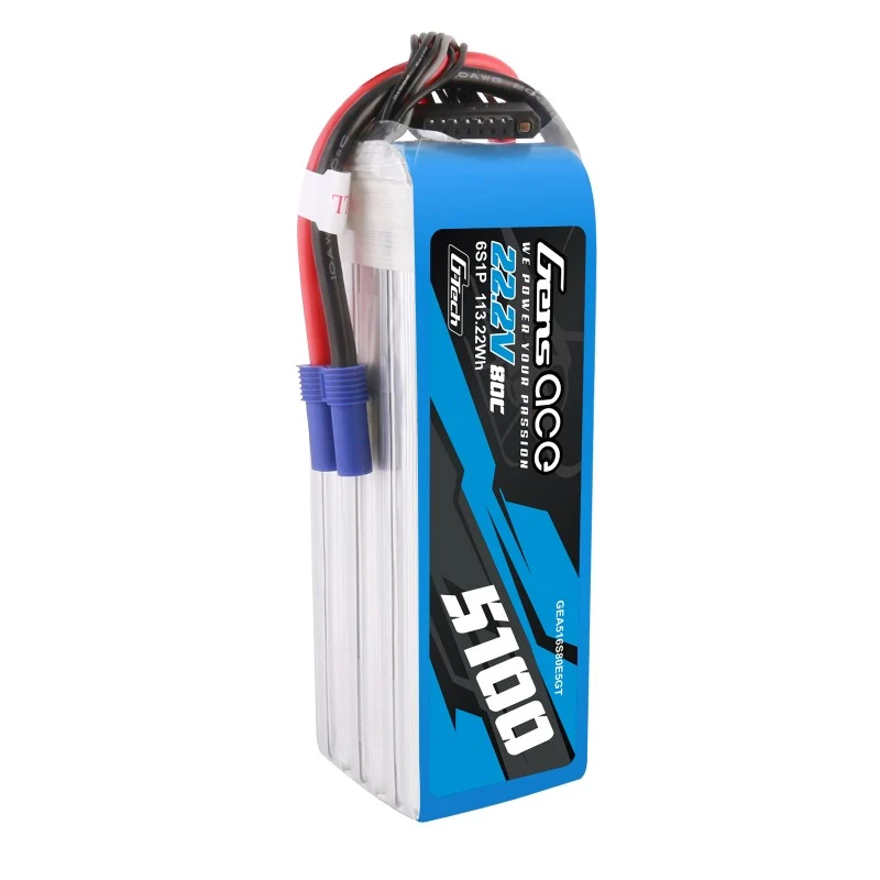 Gens ace G-Tech 5100 mAh 80 C 22,2 V 6S1P Lipo-Akku mit EC5-Stecker