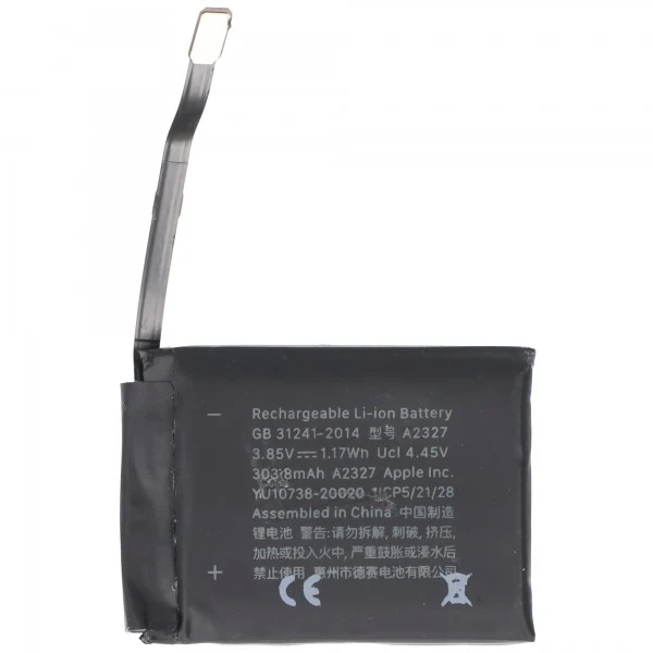 AccuCell Akku passend für Apple Watch 6 44mm, A2292, Li-Polymer, 3,85V, 303mAh, 1,2Wh, ohne Werkzeug