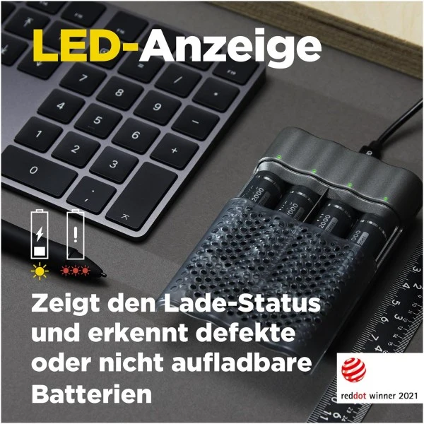 GP Batteries USB-Modell Ladegerät GP P461 Pro-Line 4 x ReCyko Pro AA 2000 mAh