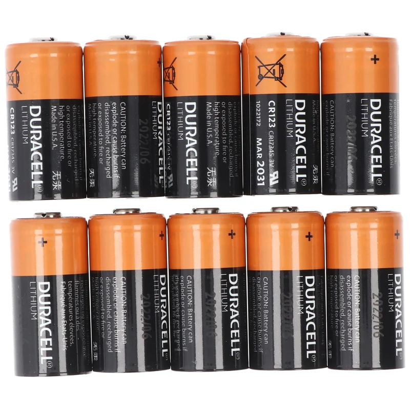 Duracell CR123A Lithium Batterie, 3V, Photobatterie CR123 A, im praktischen 10er Streifen ( 10 St. )