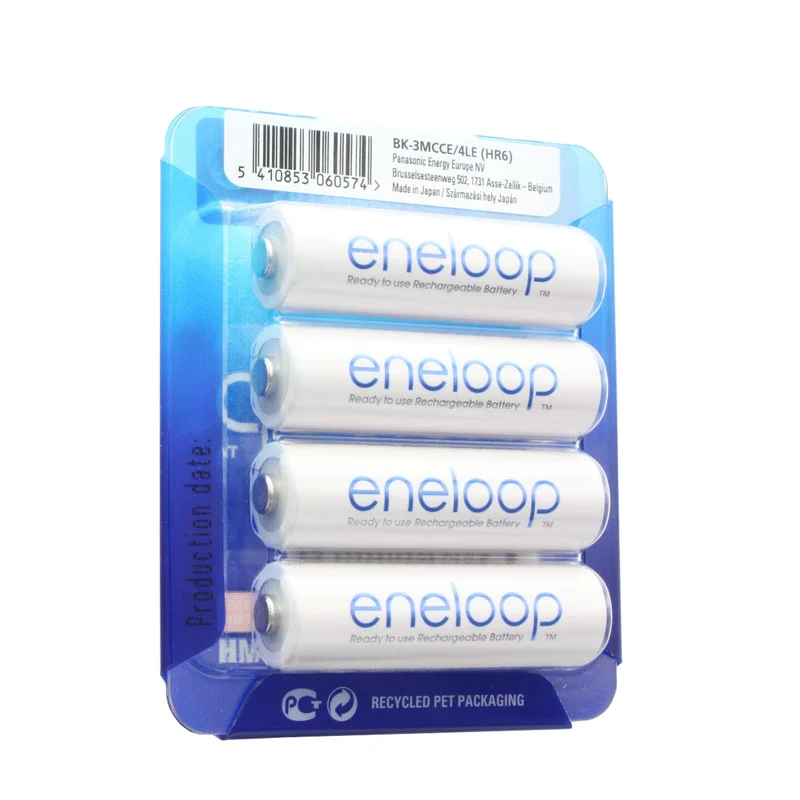Panasonic eneloop Standard (ehem. Sanyo eneloop Standard) HR-3UTGB 4x und AccuCell Aufbewahrungsbox AA