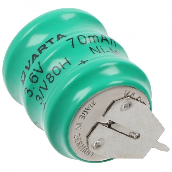 Varta 3/V80H Säule 3,6 Volt 70mAh mit 1er Print Kontakt auf +/- 3/V65HT