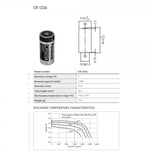 Panasonic 400 Stück CR-123PE/BN Panasonic Photobatterie CR123A Lithium 3 Volt 1400mAh, bis zu 10 Jahre lagerfähig
