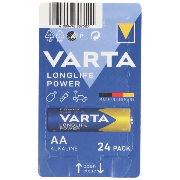 Varta Batterie Alkaline Mignon AA LR06 1,5V (24-Pack)