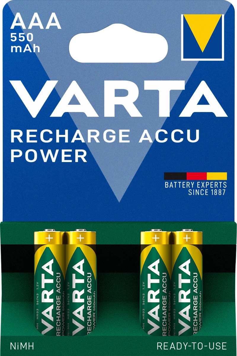 Varta Akku NiMH Micro AAA HR03 1,2V 550mAh (4-Pack)