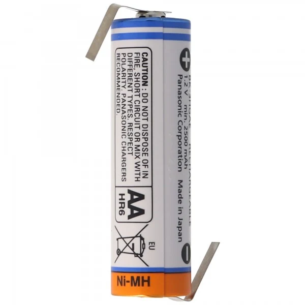 Panasonic Mignon AA NiMH Akku HR-3U 2700mAh mit Lötfahne in Z-Form