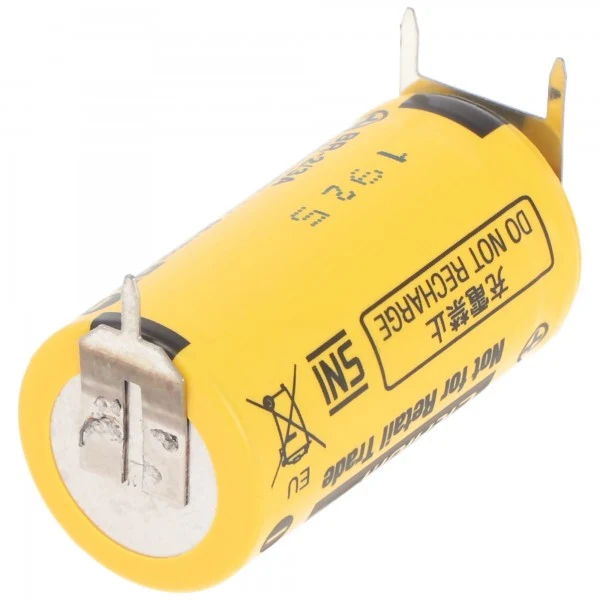 Rastermaß 10mm, Panasonic BR-2/3AE2SPE Lithium Batterie mit Print Kontakt 3,0 Volt