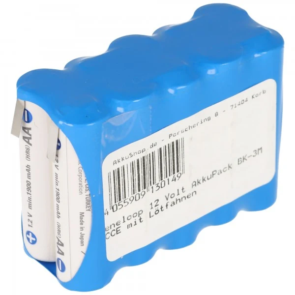 Panasonic Eneloop Standard 12V 2000mAh AkkuPack BK-3MCCE Lötfahnen