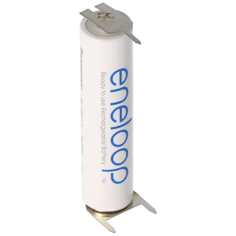 Panasonic Eneloop BK-4MCC Micro AAA NiMH Akku mit 3er Printkontakten Maße 44,5x10,5mm, Rastermaß 7mm