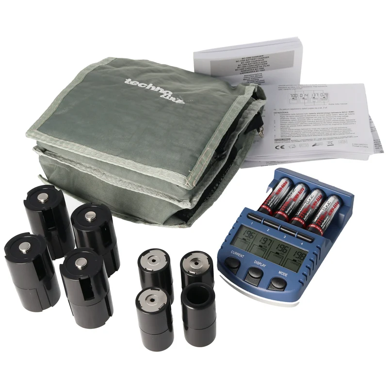 Technoline BC 1000 Akku-Ladegerät blau mit Panasonic eneloop Standard AA Mignon Akkus HR-3UTGB und AccuCell Akkubox