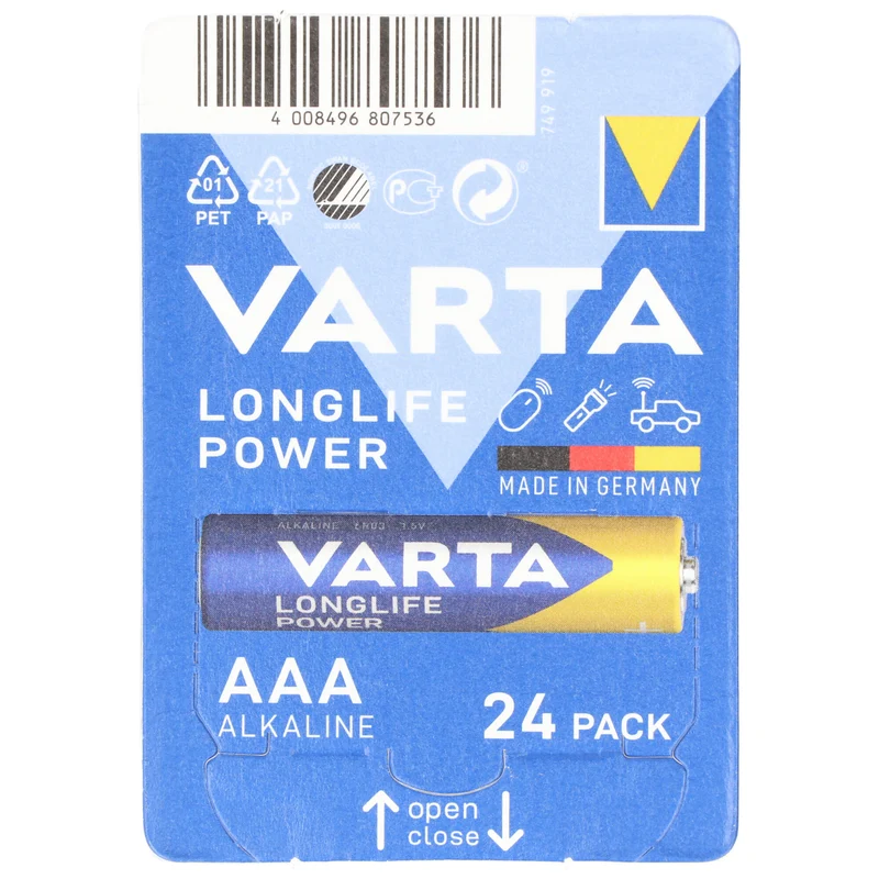 Varta Batterie Alkaline Micro AAA LR03 1,5V (24er-Pack)