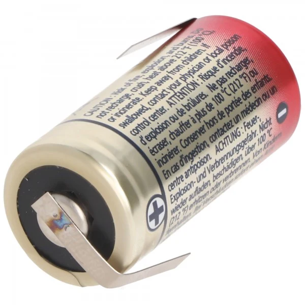Panasonic Photo Power CR123A Lithium Batterie 3 Volt Lithium Batterie, wählbar mit Lötfahnen in Z-Form und in U-Form