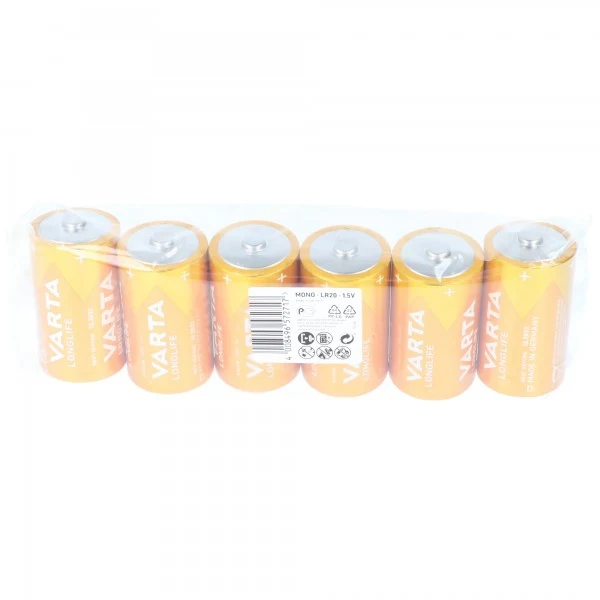 Varta Batterie Alkaline Mono D LR20 1,5V Longlife (6er-Pack)