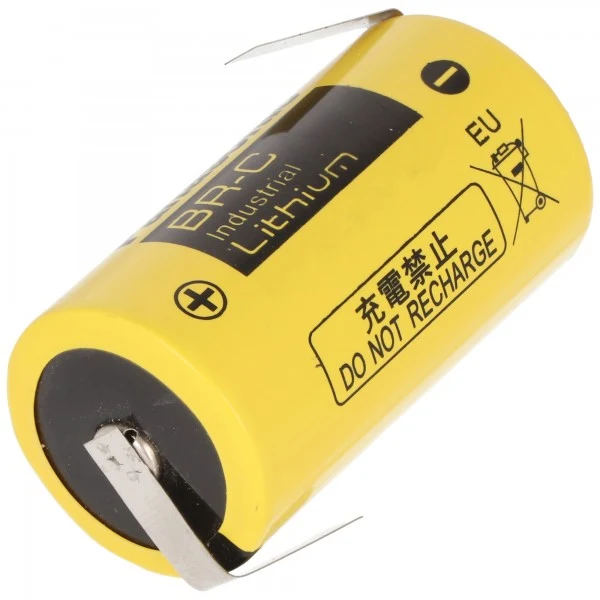 BR-C Panasonic Lithium Batterie Baby mit Lötfahnen in Z-Form, BR26500