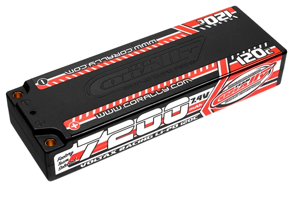Team Corally C-49520 Voltax 120C Lipo Battery 7200Mah 7.4V Stick 2S 4Mm Bullit