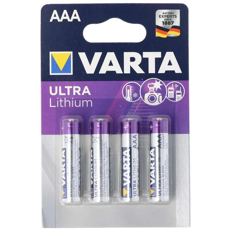 Varta Lithium Batterie AAA FR03 6103 Varta Ultra Lithium 1,5V 4er-Blister
