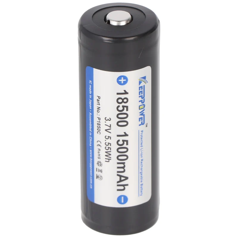 Keeppower 18500 3,7V 1500mAh geschützt Li-Ion Akku