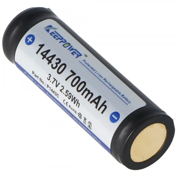 Keeppower 14430 3,7V 700mAh geschützt Li-Ion Akku