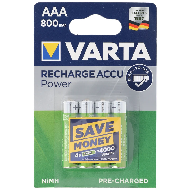 VARTA Ready2use Akku Micro/AAA 56703 800mAh 4er Pack