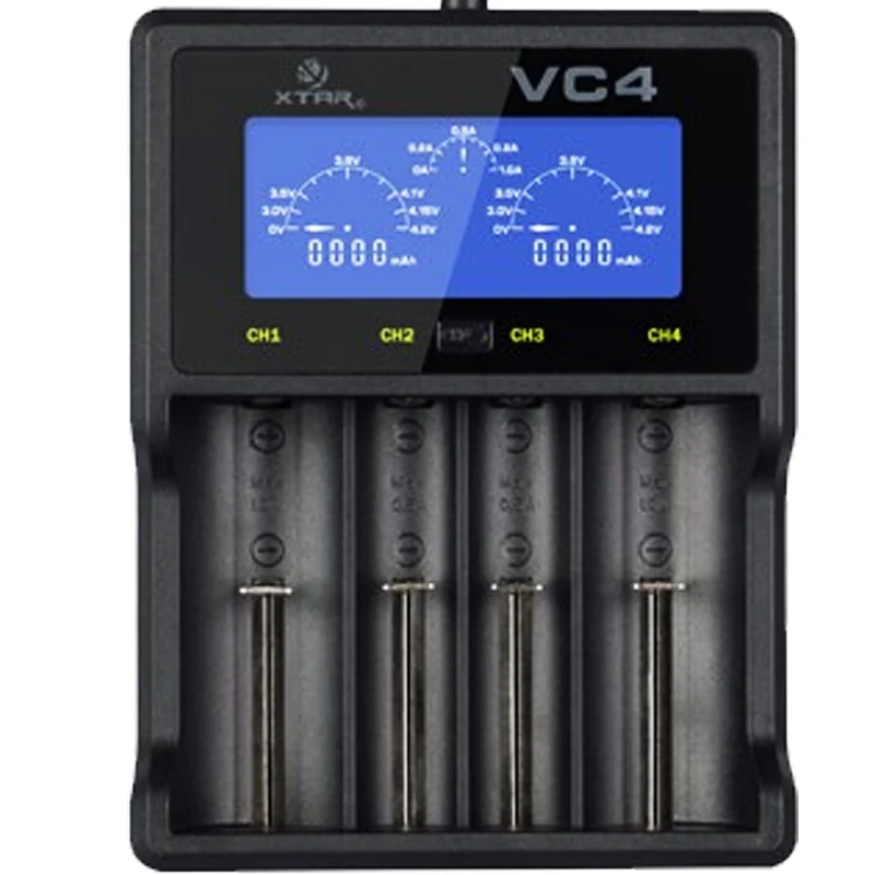 AccuCell CR123 A Li-Ion Akku mit 3,7 Volt, 760mAh 2 Stück und LCD-Schnell-Ladegerät